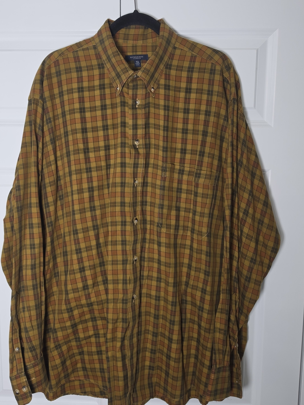 Burberry London Men’s XL Plaid Check Button Down Shirt
